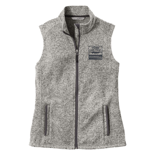 Light Grey Women's Sweater Fleece Vest Thumbnail