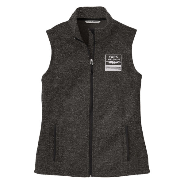 Black Heather Women's Sweater Fleece Vest Thumbnail