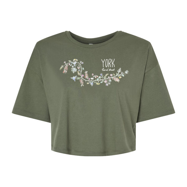 Color Floral - Women's Garment-Dye Crop T-Shirt Thumbnail